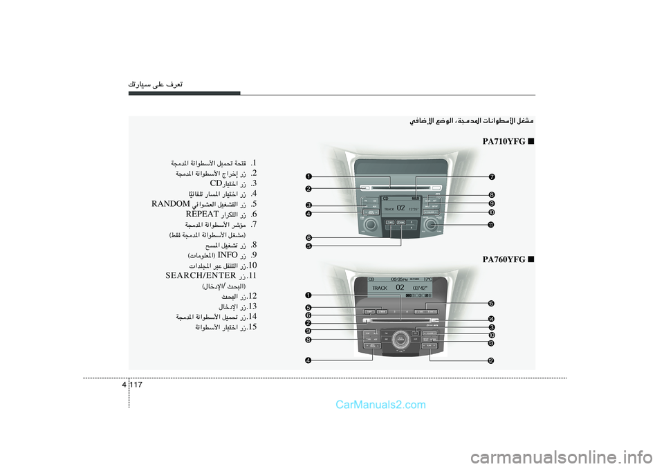 Hyundai Sonata pð—UOÝ vKŽ ·dFð117 4
qGA    U½«uDÝ_«   ¨W−b*«   l{u«   wU{ù«
■   PA710YFG
■   PA760YFG
1 Æ W×²   qOL%   W½«uDÝ_«   W−b*«
2 Æ —“   Ã«dš≈   W½«uDÝ_« 