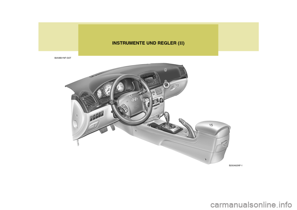 Hyundai Sonata 2006  Betriebsanleitung (in German) INSTRUMENTE UND REGLER (II)
B250B01NF-GST
B250A02NF-1  