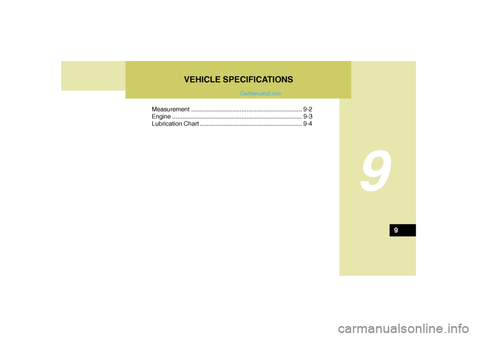 Hyundai Sonata 2005 Owners Manual 9
Measurement ................................................................ 9-2
Engine...........................................................................9-3
Lubrication Chart .............. Hyundai Sonata 2005 Owners Manual 9
Measurement ................................................................ 9-2
Engine...........................................................................9-3
Lubrication Chart ..............