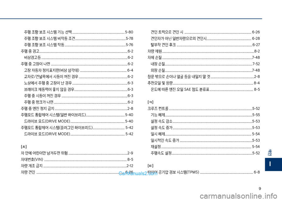 Hyundai Sonata Hybrid 2018  쏘나타 LF HEV/PHEV - 사용 설명서 (in Korean) 화
색인
I

