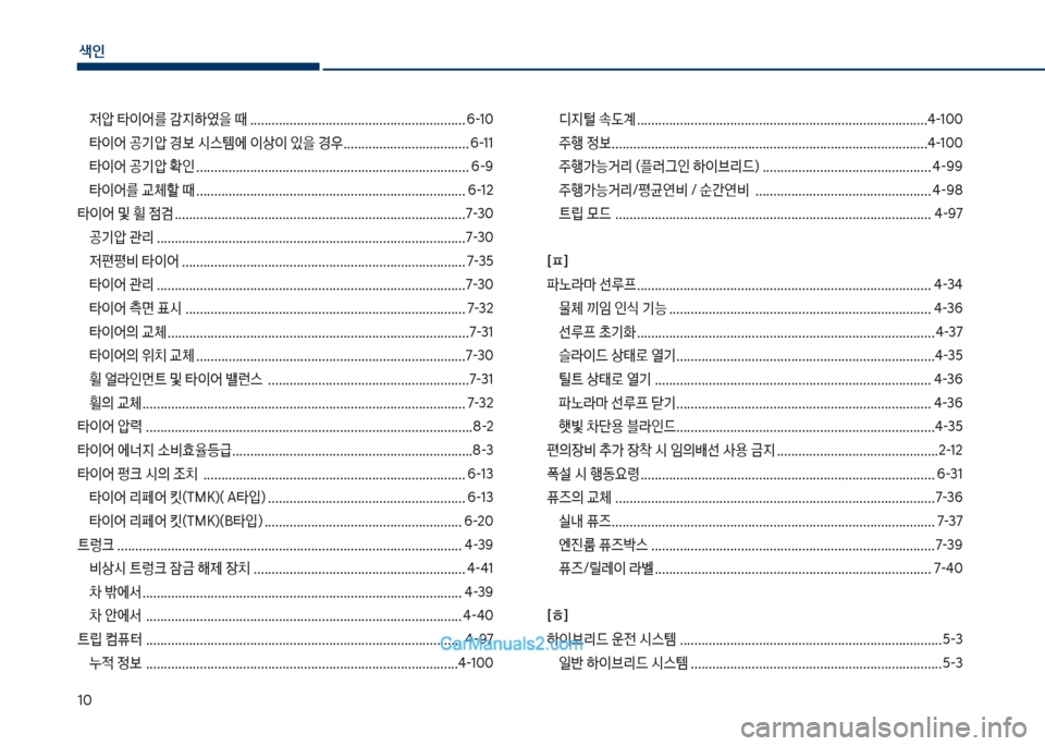 Hyundai Sonata Hybrid 2018  쏘나타 LF HEV/PHEV - 사용 설명서 (in Korean) 색인
1혹

w	