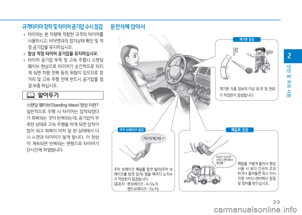 Hyundai Sonata Hybrid 2017  쏘나타 LF HEV/PHEV - 사용 설명서 (in Korean) 2-3
안전 및 주의 사항
속
 
• 타3