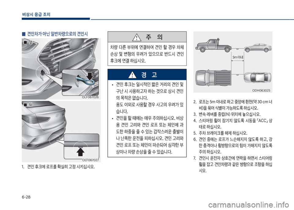Hyundai Sonata Hybrid 2017  쏘나타 LF HEV/PHEV - 사용 설명서 (in Korean) 부-28
비상시 응급 조치
 
0 견인0> 아닌 일반0량으로의 견인시
1.보 견인보후크에보돽프를보
실히보고정보	&키	-	&오.
차십식혹부북혹2부보차십식혹