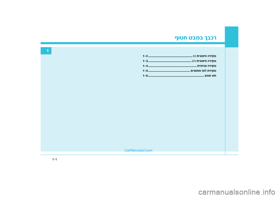 Hyundai Sonata Hybrid 2016  הוראות תפעול לנהג 1
1-
1
ריקס
) תינוציח ה
I(
............................................................
12
ריקס
) תינוציח הII(
...........................................................
1