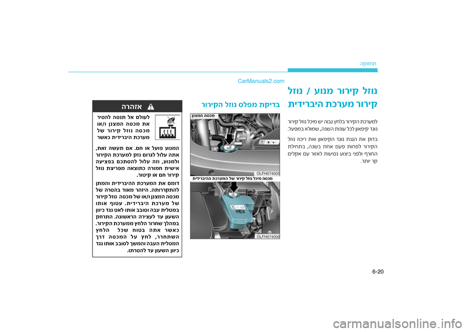 Hyundai Sonata Hybrid 2016  הוראות תפעול לנהג 20
6-
ה\b\fזחת
ריסהל הסנת לא םלועל
וא/ו ןנצמה הסכמ תא
לש רוריק לזונ הסכמ
רעמ
יה תכ
רשאכ תידיר\f
לזונ / עונמ רוריק לזונ