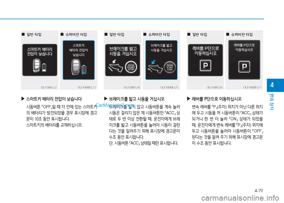 Hyundai Sonata Hybrid 2015  쏘나타 LF HEV/PHEV - 사용 설명서 (in Korean) 4-79
편의 장치
4
 
▶
스&P?@키  (