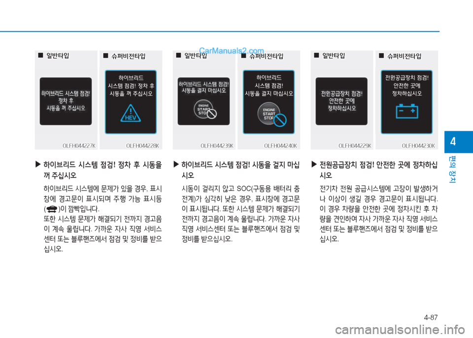 Hyundai Sonata Hybrid 2015  쏘나타 LF HEV/PHEV - 사용 설명서 (in Korean) 4-87
편의 장치
4
 
▶
하이브리드  /d스템  4