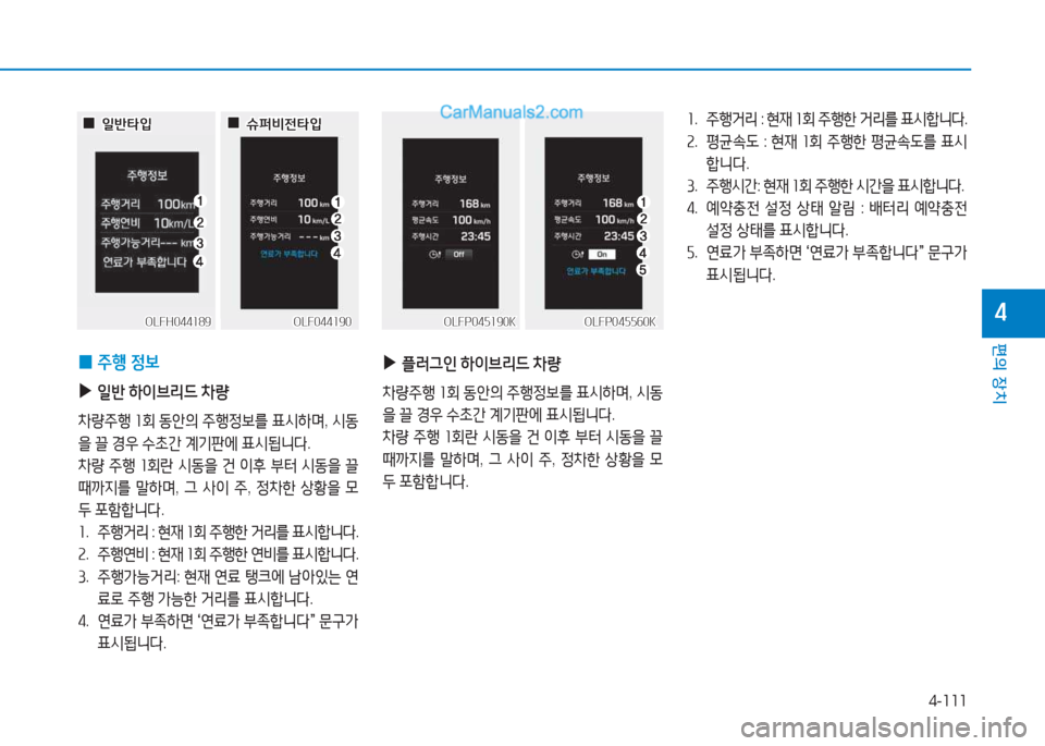 Hyundai Sonata Hybrid 2015  쏘나타 LF HEV/PHEV - 사용 설명서 (in Korean) 4-111
편의 장치
4
 
0 주B
 4