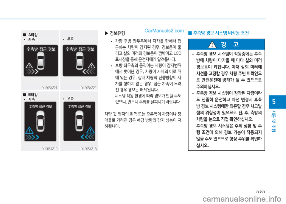 Hyundai Sonata Hybrid 2015  쏘나타 LF HEV/PHEV - 사용 설명서 (in Korean) 5-85
/d동 및 주B
자
OLF054221OLF054221OLF054222
OLF054222
OLF054219OLF054219OLF054218
OLF054218
 
 0
0B타4
B 타4
 
 •
•5: