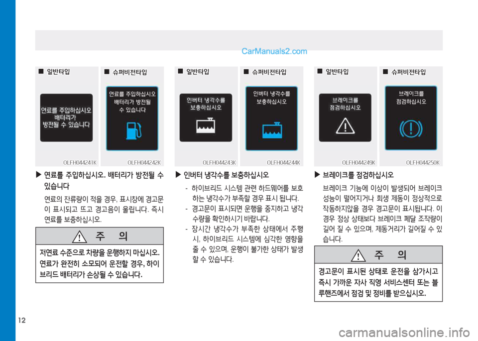 Hyundai Sonata Hybrid 2015  쏘나타 LF HEV/PHEV - 사용 설명서 (in Korean) 12
 
▶
인버터  냉