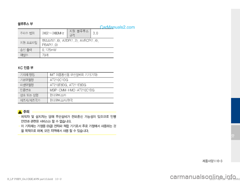 Hyundai Sonata Hybrid 2015  LF쏘나타 하이브리드 표준4 내비게이션 (in Korean) 

10
6H	�
�
±
D
!Ÿ�
