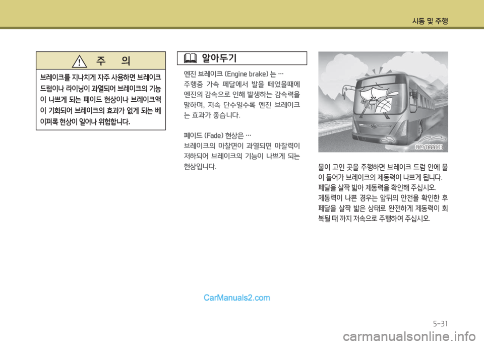 Hyundai Super Aero City 2015  슈퍼 에어로시티 - 사용 설명서 (in Korean) /d동 및 주B5-3소
물3