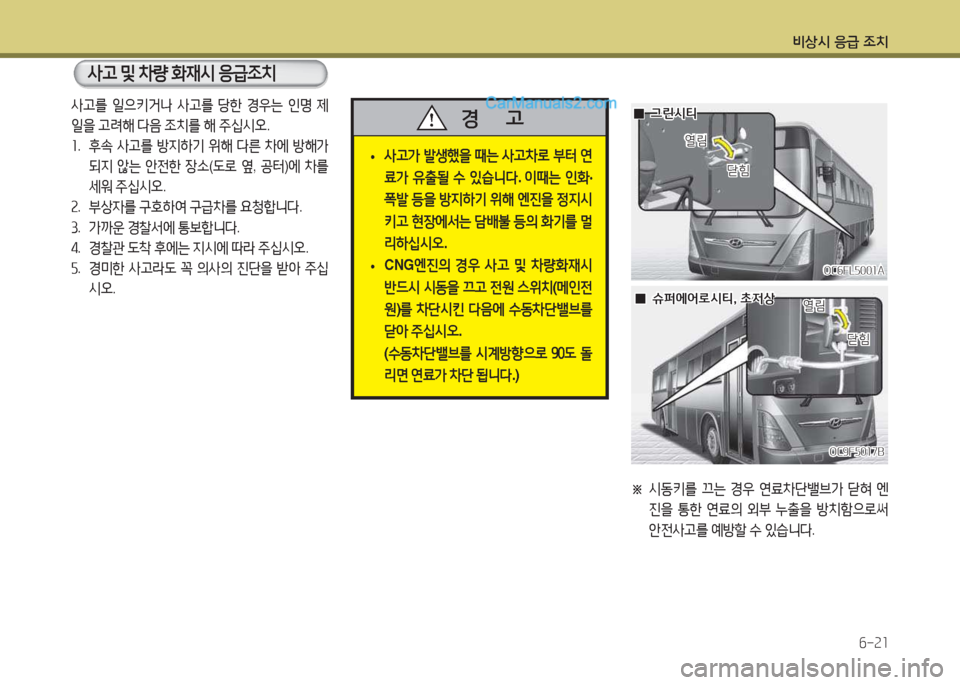 Hyundai Super Aero City 2015  슈퍼 에어로시티 - 사용 설명서 (in Korean) 비상/d 응