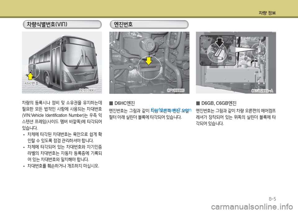 Hyundai Super Aero City 2015  슈퍼 에어로시티 - 사용 설명서 (in Korean) 차량 정보8-5
8