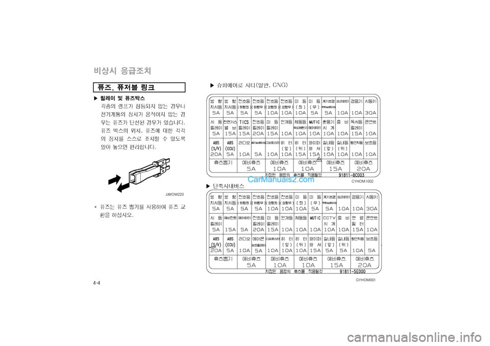 Hyundai Super Aero City 2004  슈퍼 에어로시티 - 사용 설명서 (in Korean) 탐폭탐
?