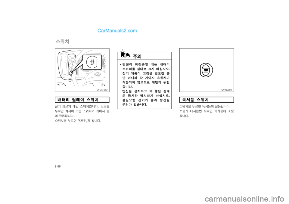 Hyundai Super Aero City 2004  슈퍼 에어로시티 - 사용 설명서 (in Korean) 窪폭탉毗
Bi[
전
