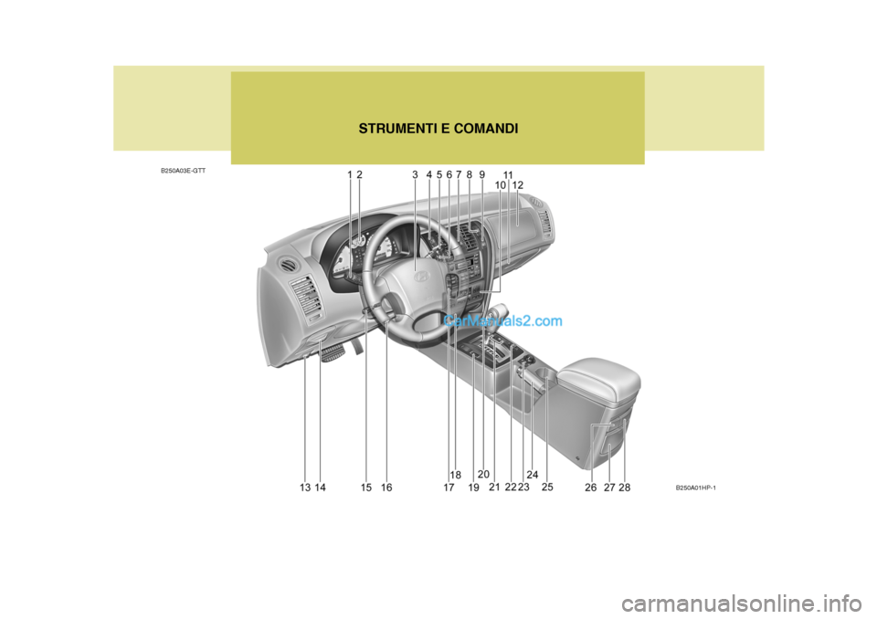 Hyundai Terracan 2006  Manuale del proprietario (in Italian) B250A03E-GTTSTRUMENTI E COMANDI
B250A01HP-1   