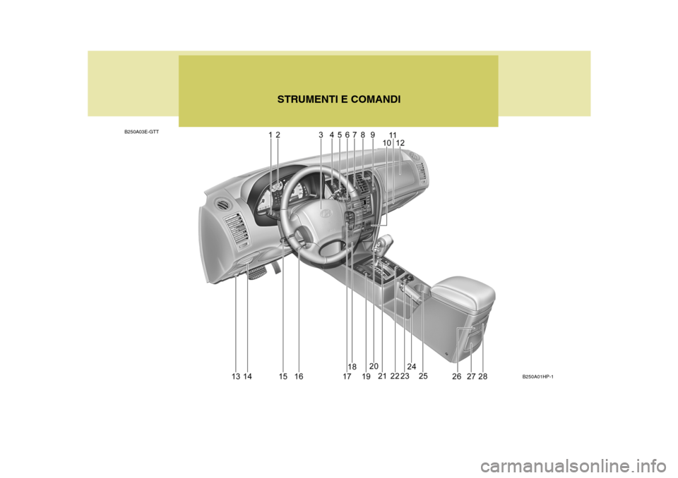 Hyundai Terracan 2005  Manuale del proprietario (in Italian) B250A03E-GTTSTRUMENTI E COMANDI
B250A01HP-1  