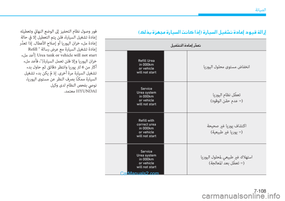 Hyundai Tucson 2019  دليل المالك 7-108
ﺔﻧﺎﻴﺼﻟا
(�¶�¸�f�G��Î�j�Å�‡��Î�g�@�Ë�l�¸�?��M�À�@�´��?�e�E)��Î�g�@�Ë�l�¸�?��º�Ë�©�p�K��Î�c�@�¤�E��c�É�Ë�°��Ï�¸�?�i�E
�º�Ë�©�p�L�¸�?��Î�c�@�¤�E