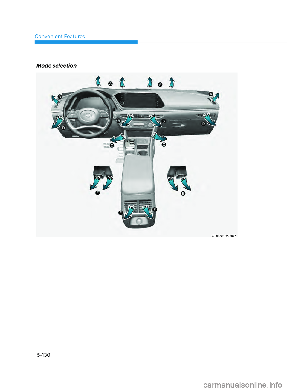 HYUNDAI SONATA 2021 Owners Manual Convenient Features
5-130
Mode selection
ODN8H059107 HYUNDAI SONATA 2021 Owners Manual Convenient Features
5-130
Mode selection
ODN8H059107