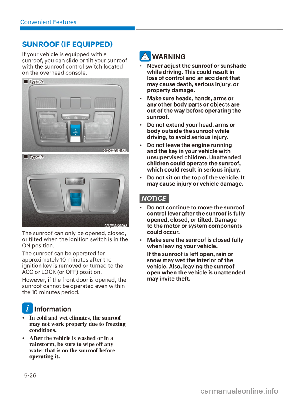 HYUNDAI VENUE 2021  Owners Manual Convenient Features
5-26
�6�8�1�5�2�2�)�