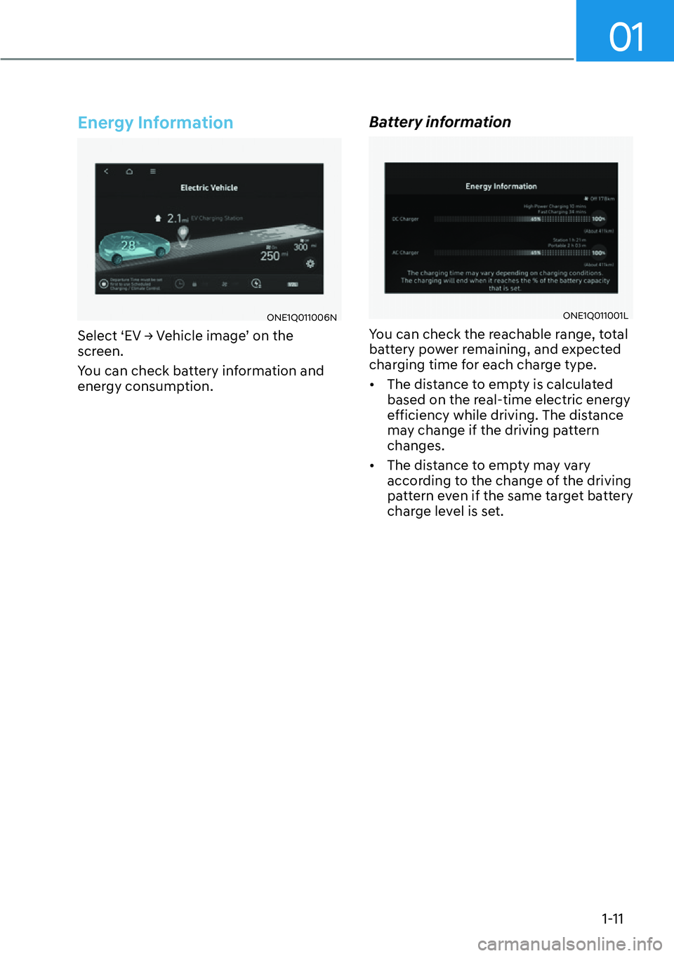 HYUNDAI IONIQ 5 2022 User Guide 01
1-11
Energy Information
ONE1Q011006N
�6�H�O�H�F�W�S�(�9�