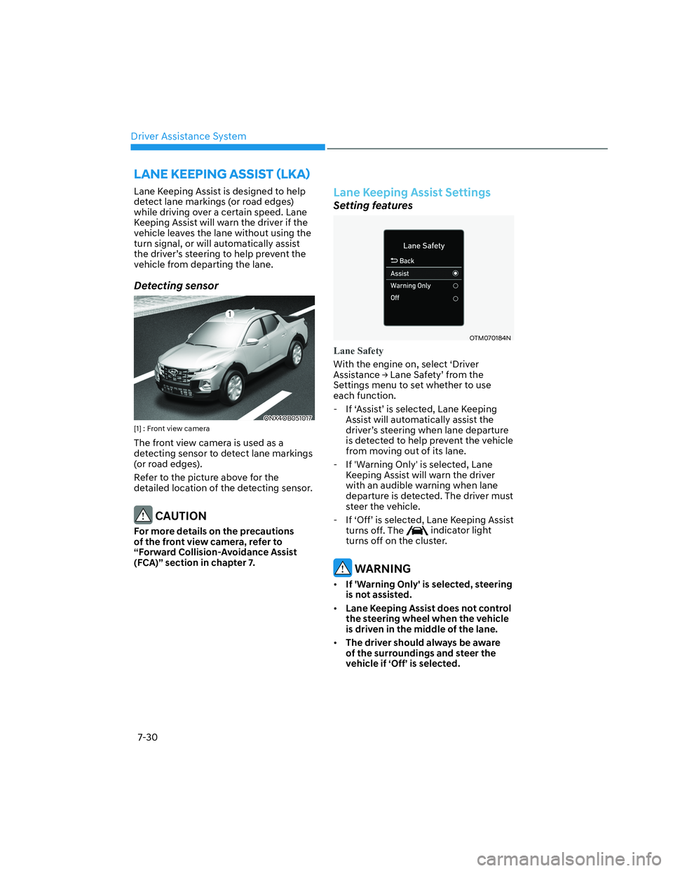 HYUNDAI SANTA CRUZ 2022  Owners Manual Driver Assistance System
7-30
�/�$�1�(��.�(�(�3�,�1�*��$�6�6�,�6�7�