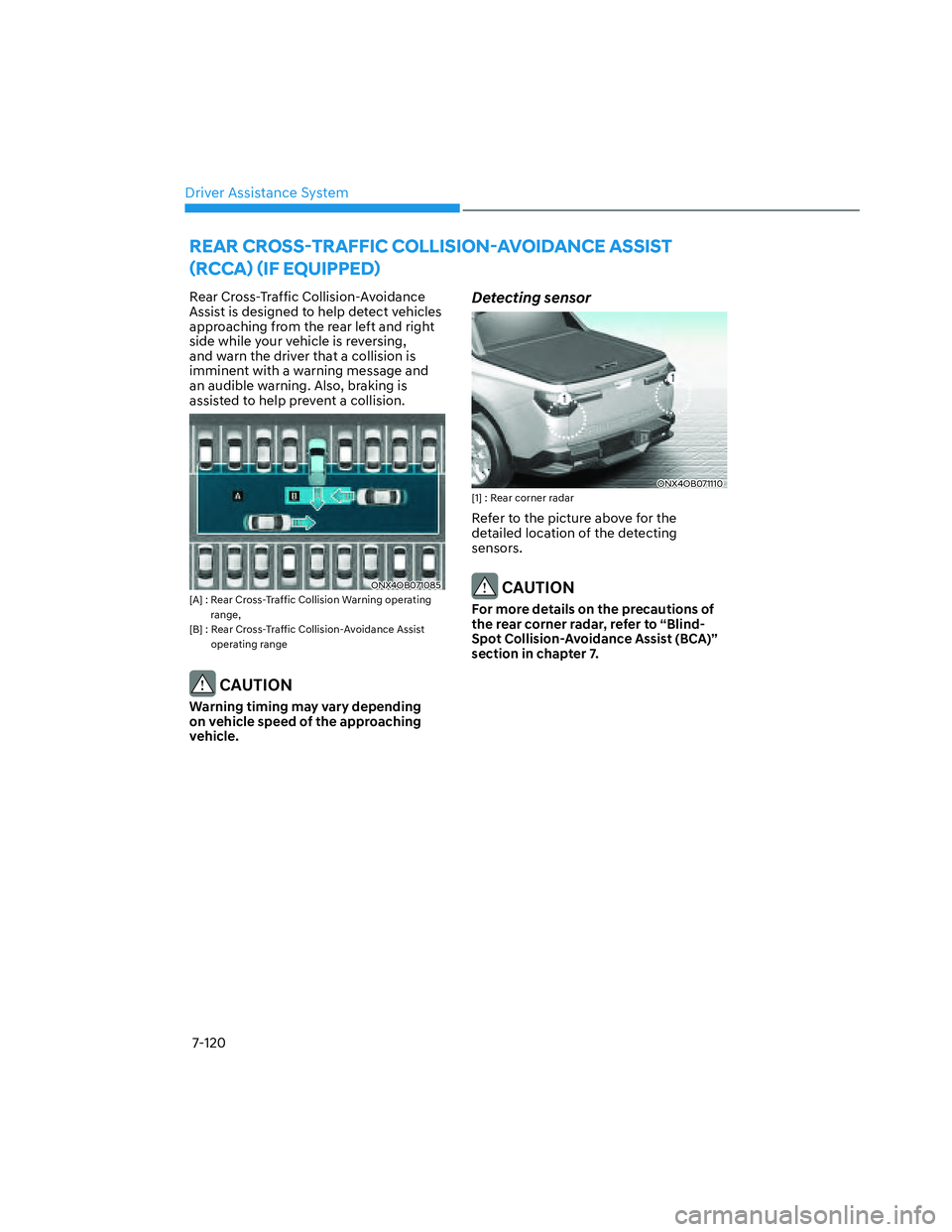 HYUNDAI SANTA CRUZ 2022  Owners Manual Driver Assistance System
7-120
�5�(�$�5��&�5�2�6�6