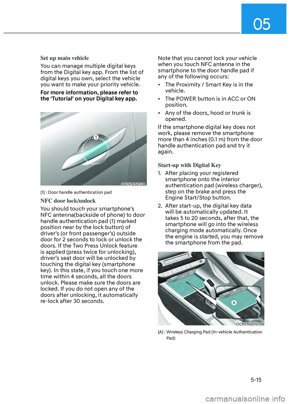 HYUNDAI ELANTRA N 2022  Owners Manual 05
5-15
Set up main vehicle
You can manage multiple digital keys 
fr
om the Digital key app. From the list of 
digital keys you own, select the vehicle 
you want to make your priority vehicle.
For mor
