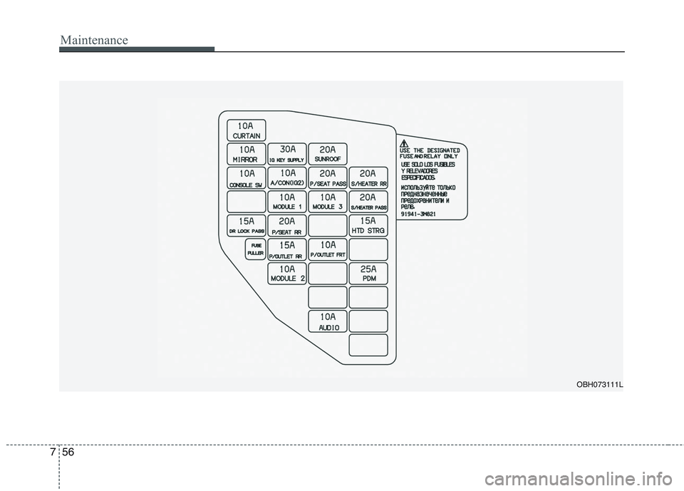 HYUNDAI GENESIS G80 2015  Owners Manual Maintenance
56 7
OBH073111L 
