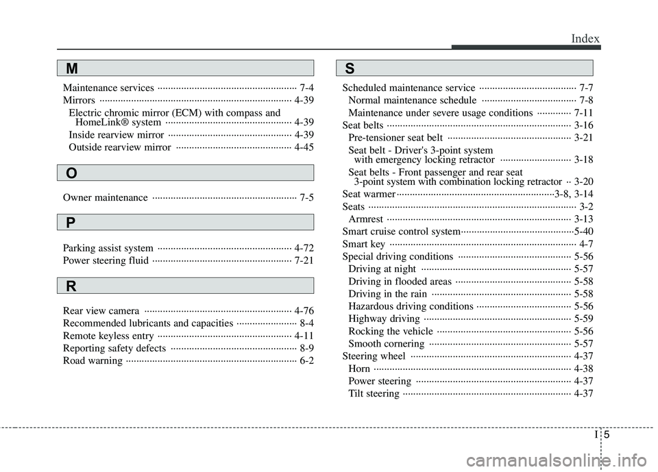 HYUNDAI GENESIS G80 2014  Owners Manual I5
Index
Maintenance services ····················································· 7-4
Mirrors ·························