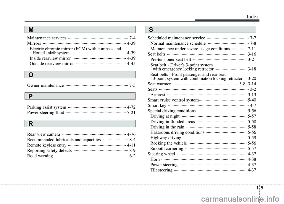 HYUNDAI GENESIS G80 2013  Owners Manual I5
Index
Maintenance services ····················································· 7-4
Mirrors ·························�