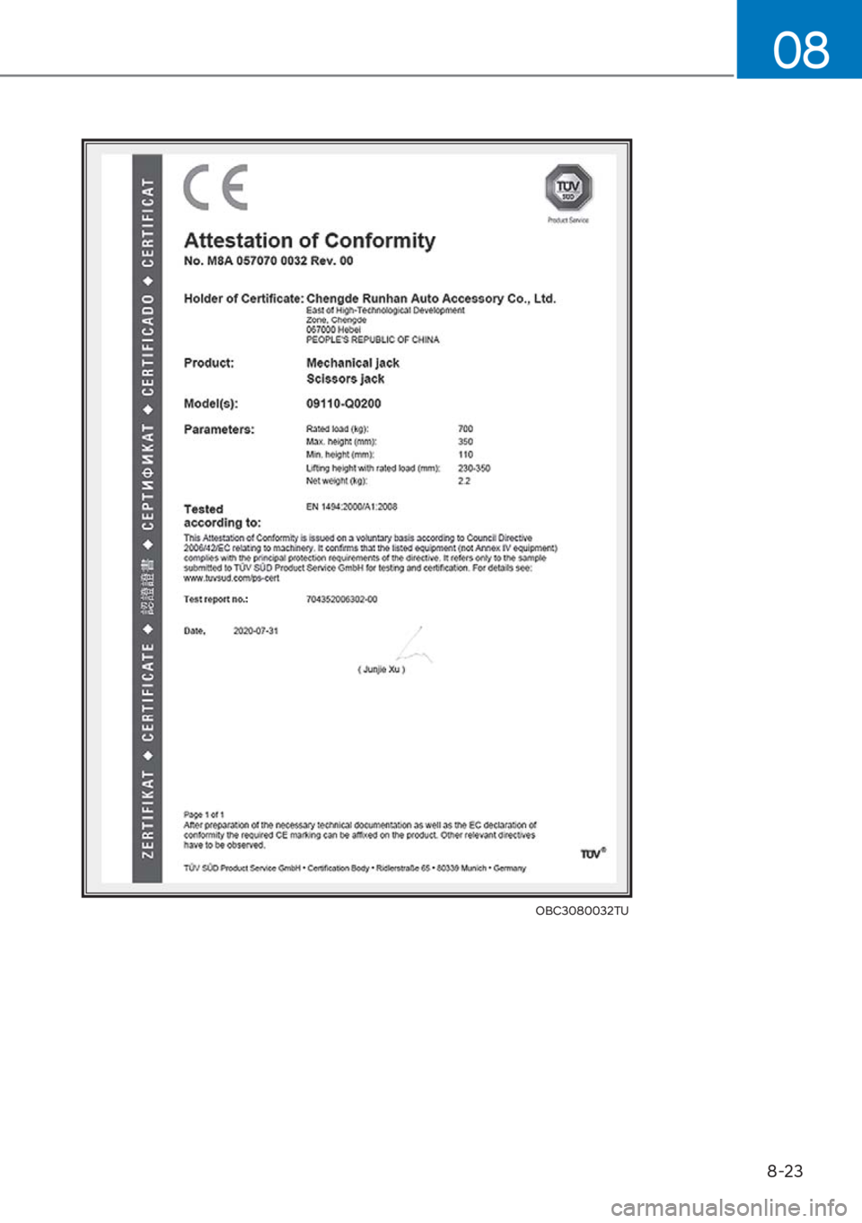 HYUNDAI I20 2023  Owners Manual 8-23
08
OBC3080032TU 