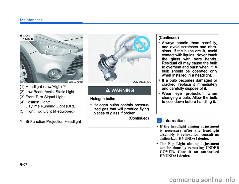 HYUNDAI I20 2017  Owners Manual �1�.�$��,�2�0�4�/�3�4�2�4�-�3
(1) Headlight (Low/High) *
2
(2) Low Beam Assist-Static Light
(3) Front Turn Signal Light
(4) Position Light/ Daytime Running Light (DRL) 
(5) Front Fog Light (if equipp