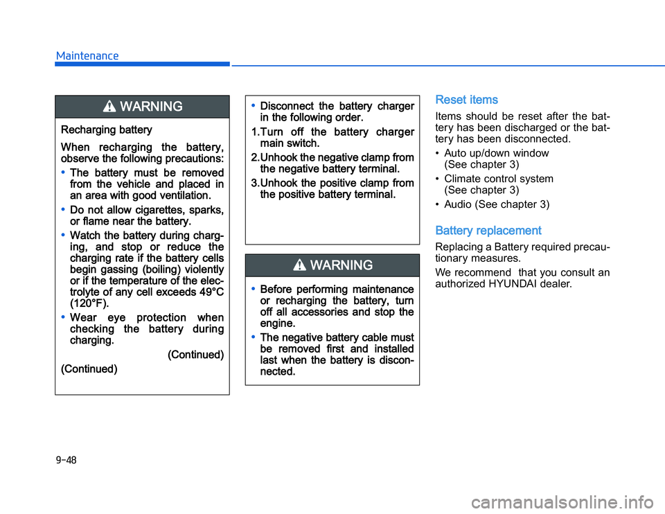 HYUNDAI I20 2014  Owners Manual �1�.�)��,�2�0�4�/�3�4�2�4�-�3
RReset itemsItems  should  be  reset  after  the  bat-
tery has been discharged or the bat-
tery has been disconnected.
• Auto up/down window 
(See chapter 3)
• Clim
