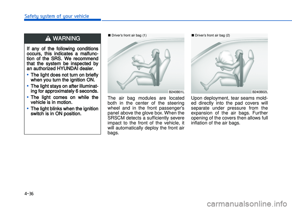 HYUNDAI I20 2014 Repair Manual � ���
���"�&�t�%��s�%�s�t�&���!�"��%�!�����&�����&The  air  bag  modules  are  located
both  in  the  center  of  the  steering
wheel  and  in  the  front  passengers
panel above the