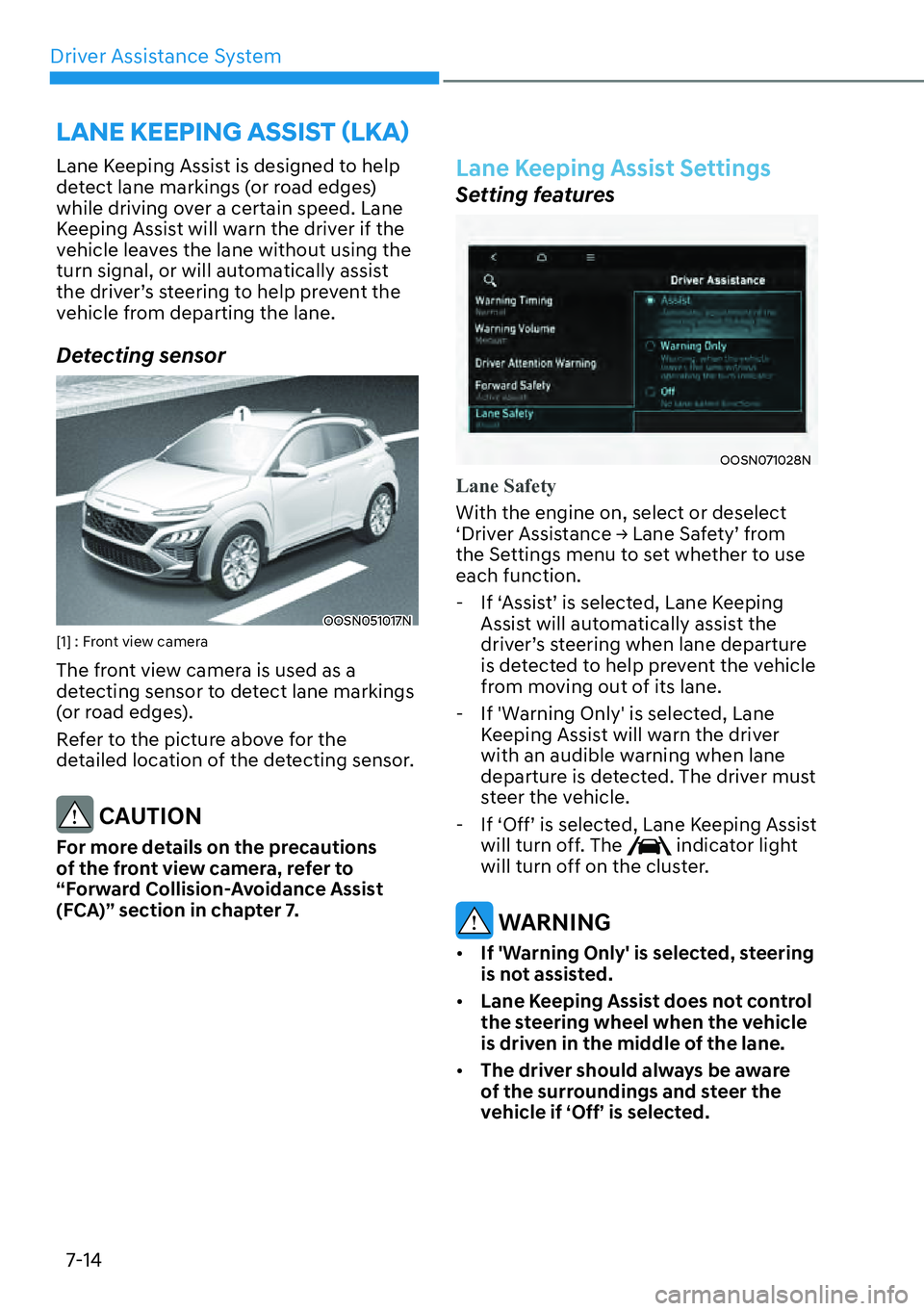 HYUNDAI KONA 2023  Owners Manual Driver Assistance System7-14
�/�$�1�(��.�(�(�3�,�1�*��$�6�6�,�6�7�
