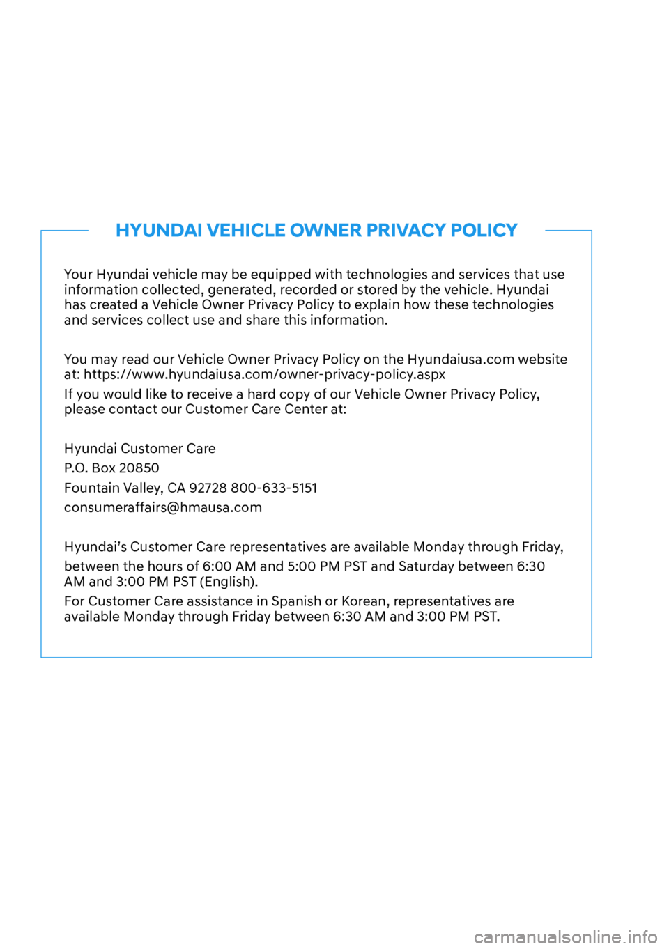 HYUNDAI KONA 2023 Owners Manual (478 Pages)