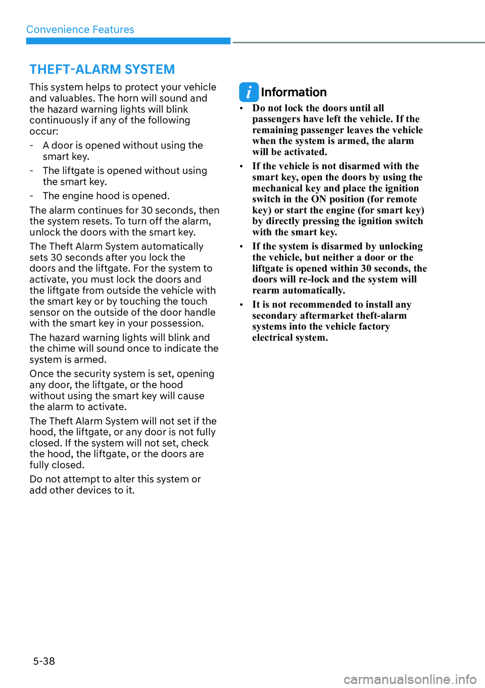 HYUNDAI PALISADE 2023  Owners Manual Convenience Features5-38
�7�+�(�)�7