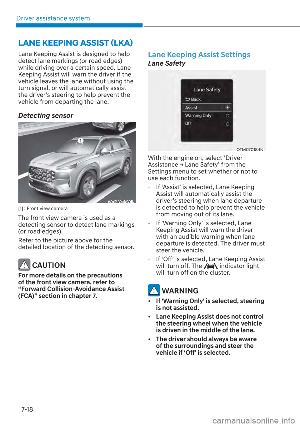 HYUNDAI SANTA FE 2023  Owners Manual Driver assistance system7-18
�/�$�1�(��.�(�(�3�,�1�*��$�6�6�,�6�7�