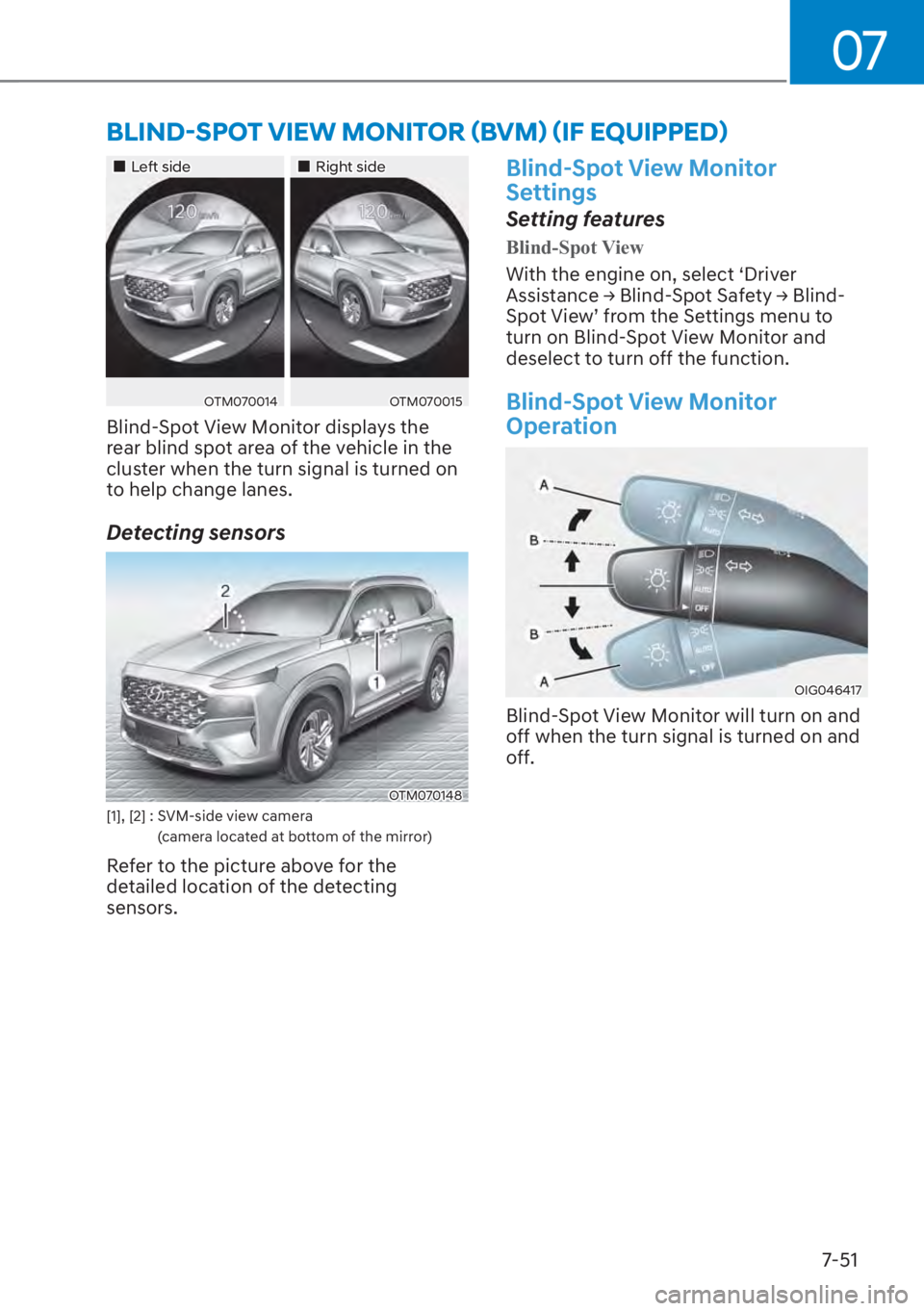 HYUNDAI SANTA FE 2023  Owners Manual 07
7-51
�%�/�,�1�