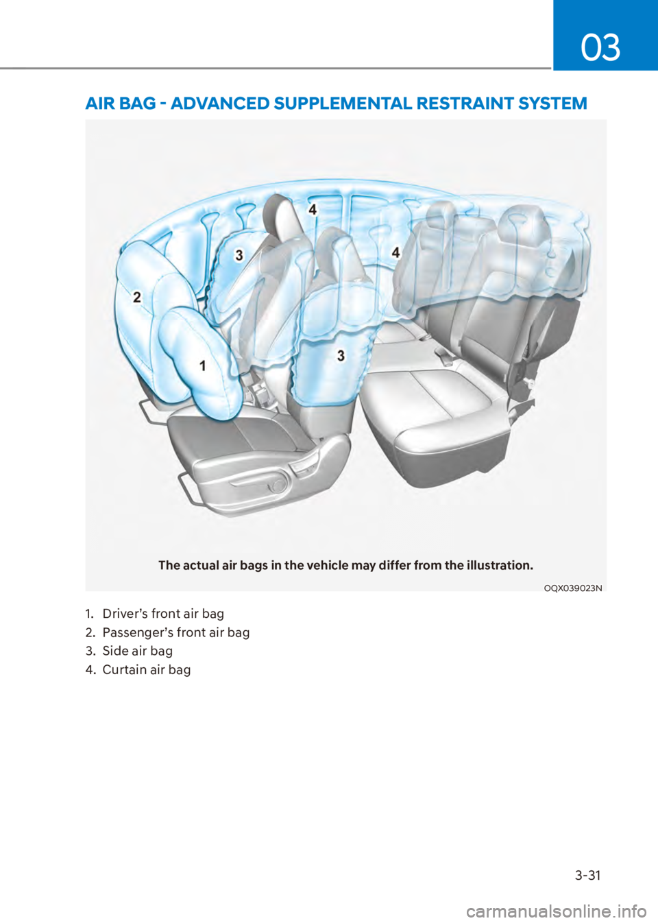 HYUNDAI VENUE 2023 Workshop Manual 3-31
03
�$�,�5��%�$�*�