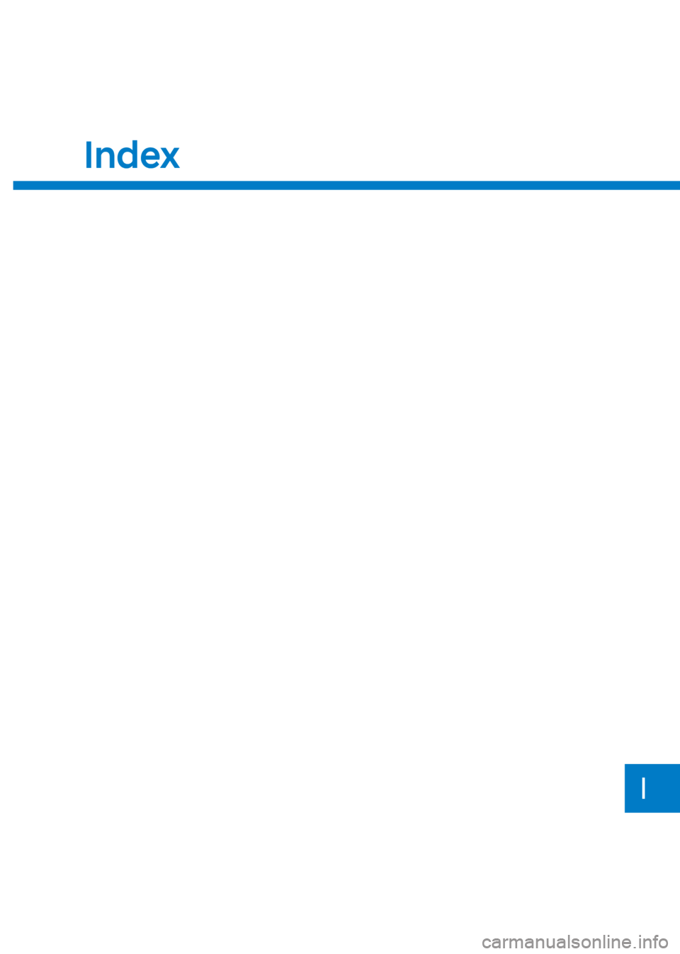 HYUNDAI VENUE 2022  Owners Manual I
Index 
