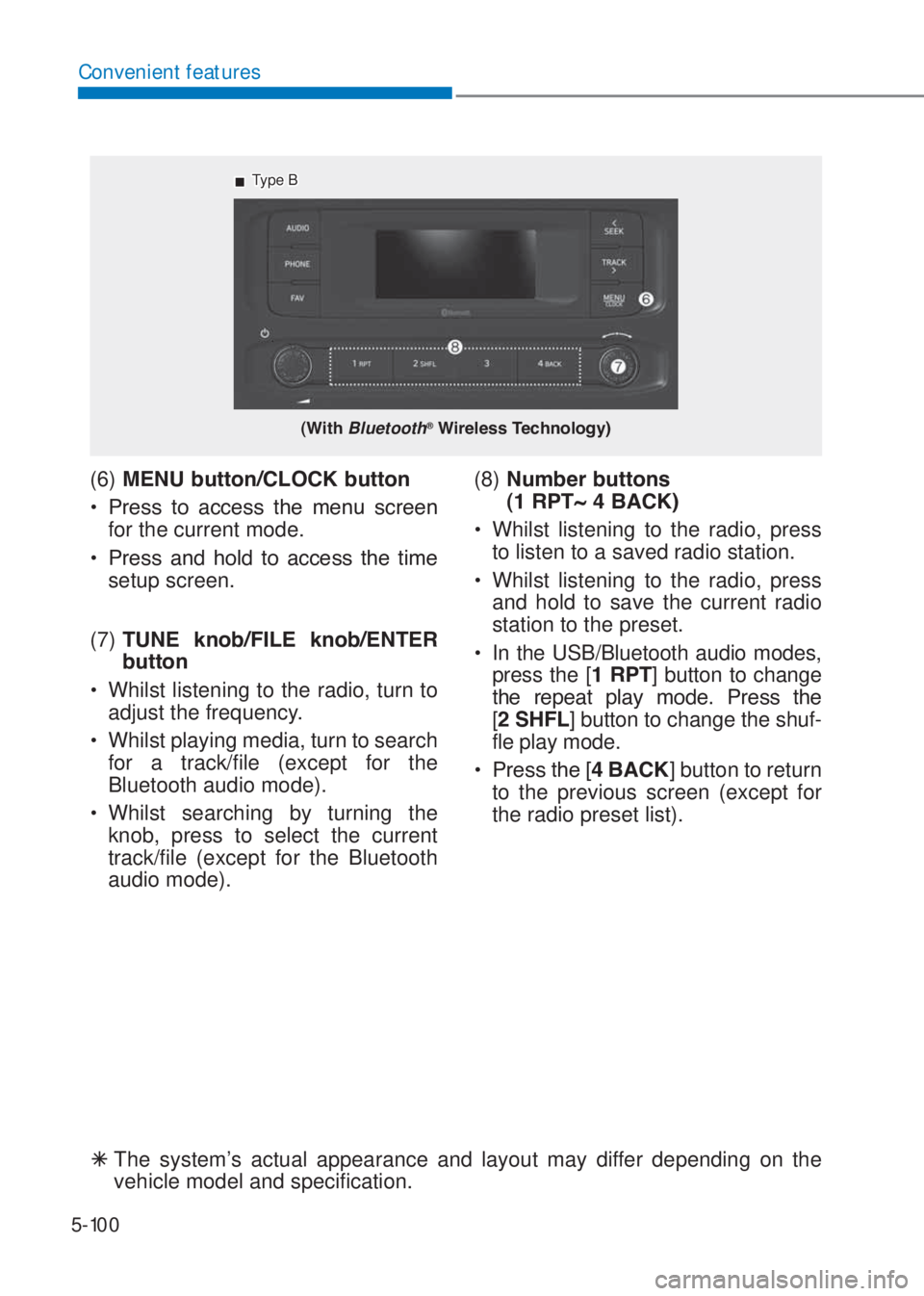 HYUNDAI I10 2020  Owners Manual 5-100
Convenient features
(6) �0�(�1�8��E�X�W�W�R�Q��&�/�2�&�.��E�X�W�W�R�Q
�