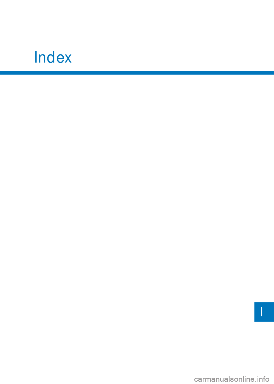 HYUNDAI I10 2020  Owners Manual Index
I 