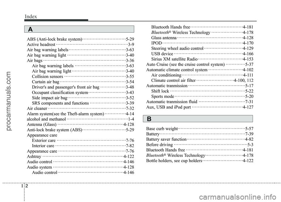 HYUNDAI COUPE 2016 Owners Manual Index
2I
ABS (Anti-lock brake system)··················\
···········5-29
Active headrest ··················\
··················\
··· HYUNDAI COUPE 2016 Owners Manual Index
2I
ABS (Anti-lock brake system)··················\
···········5-29
Active headrest ··················\
··················\
···
