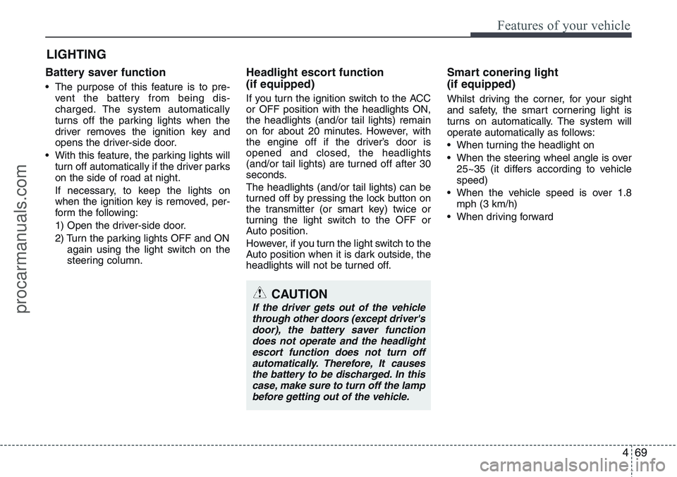 HYUNDAI IX20 2016 Owners Manual 469
Features of your vehicle
Battery saver function
• The purpose of this feature is to pre-
vent the battery from being dis-
charged. The system automatically
turns off the parking lights when t HYUNDAI IX20 2016 Owners Manual 469
Features of your vehicle
Battery saver function
• The purpose of this feature is to pre-
vent the battery from being dis-
charged. The system automatically
turns off the parking lights when t