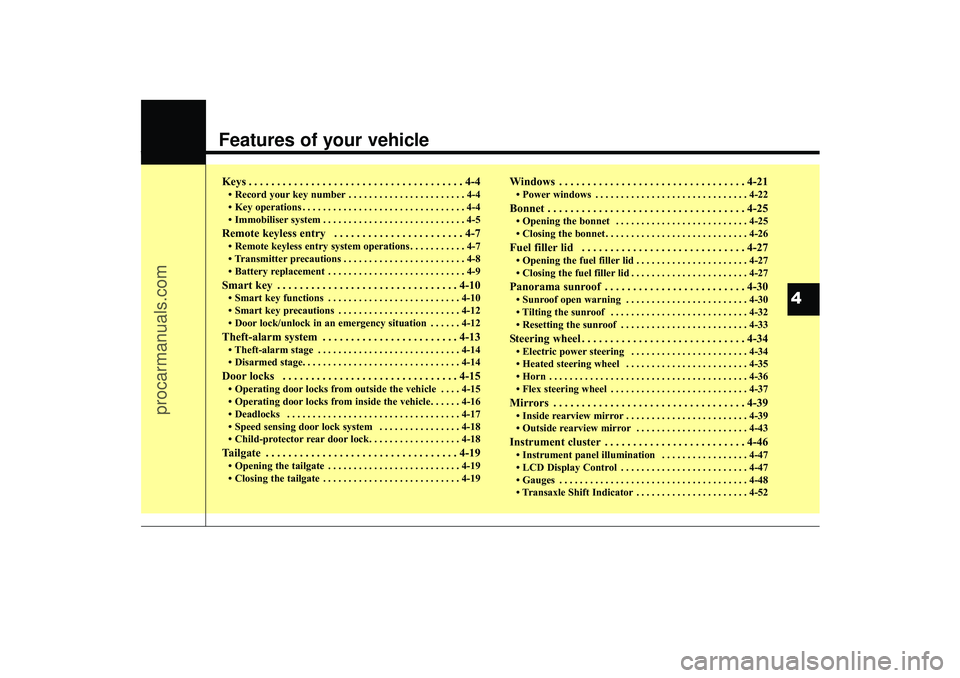 HYUNDAI IX35 2016 Manual Online Features of your vehicleKeys . . . . . . . . . . . . . . . . . . . . . . . . . . . . . . . . . . . . \
. . 4-4• Record your key number . . . . . . . . . . . . . . . . . . . . . . . 4-4
• Key opera HYUNDAI IX35 2016 Manual Online Features of your vehicleKeys . . . . . . . . . . . . . . . . . . . . . . . . . . . . . . . . . . . . \
. . 4-4• Record your key number . . . . . . . . . . . . . . . . . . . . . . . 4-4
• Key opera