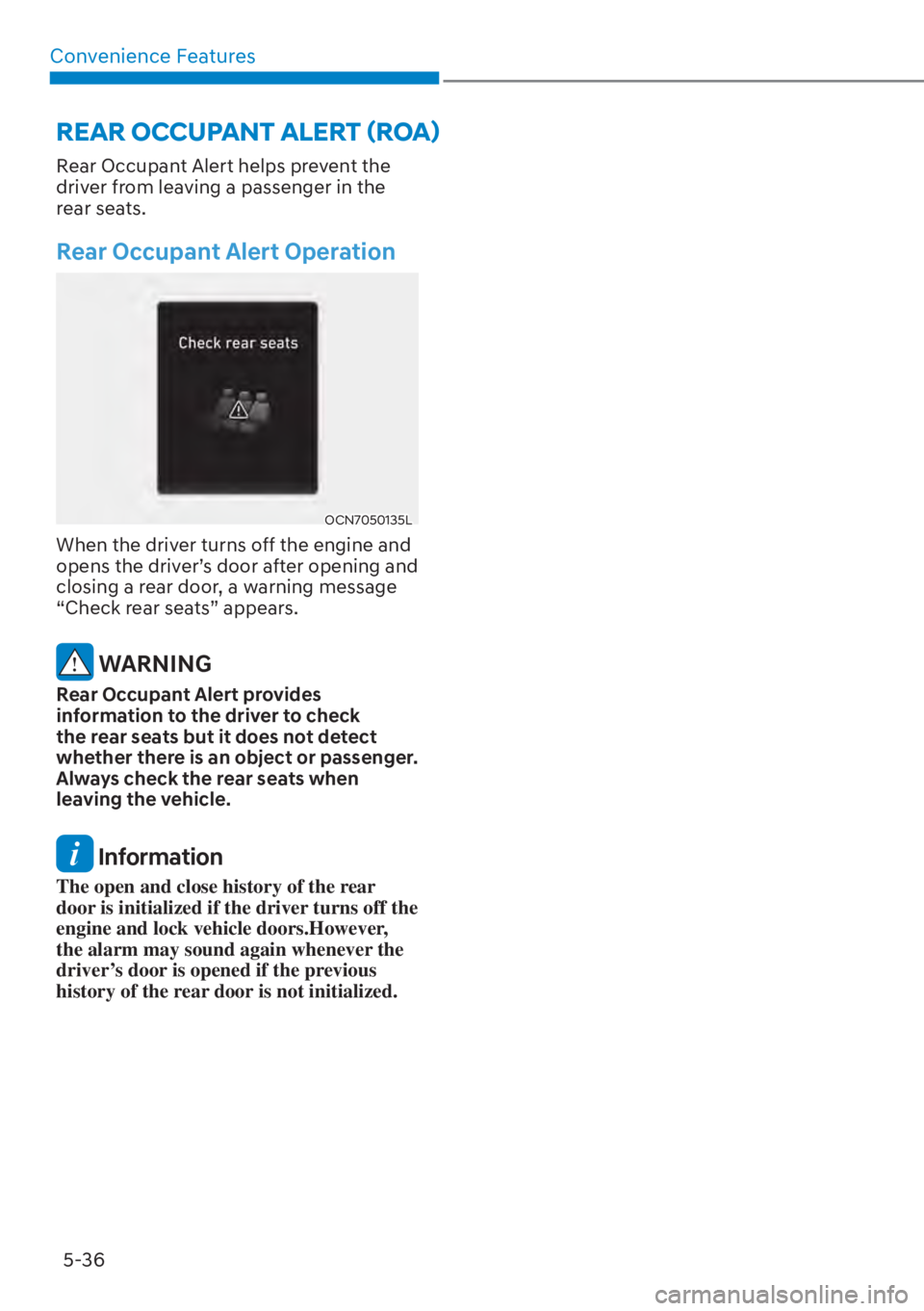 HYUNDAI ELANTRA HYBRID 2023  Owners Manual Convenience Features5-36
�5�(�$�5��2�&�&�8�3�$�1�7��$�/�(�5�7�