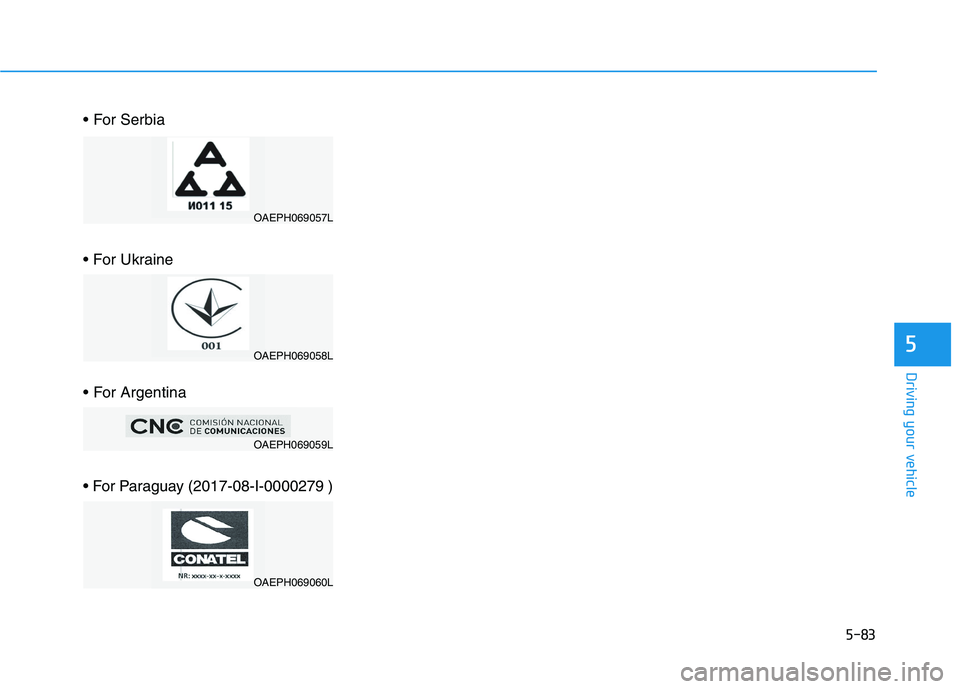 HYUNDAI IONIQ 2020 Owners Manual 5-83
Driving your vehicle
5
OAEPH069057L
OAEPH069058L
OAEPH069059L
OAEPH069060L HYUNDAI IONIQ 2020 Owners Manual 5-83
Driving your vehicle
5
OAEPH069057L
OAEPH069058L
OAEPH069059L
OAEPH069060L